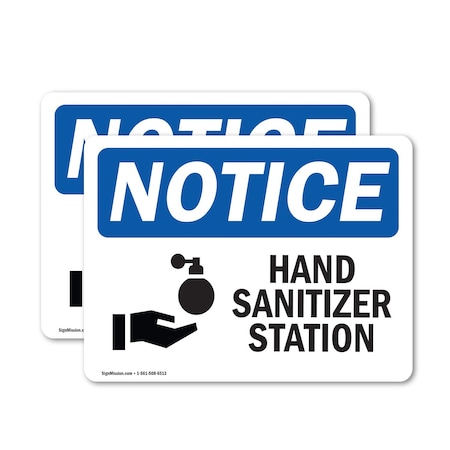 Signmission Hand Sanitizer Station Sign With Symbol, 10 in W x Rectangle, Vinyl Decal OS-2PACK-NS-D-710-L-13210